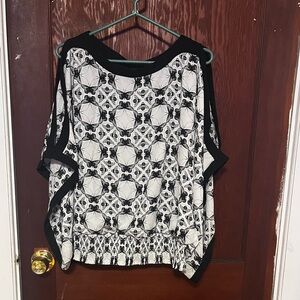 Thalia Sodi Black and White Butterfly Top